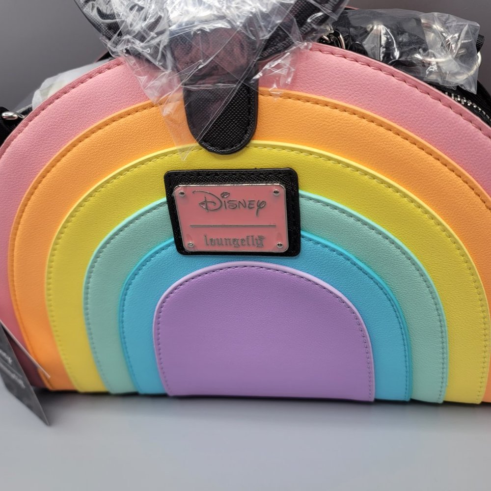 Loungefly x Disney Mickey Mouse Pastel Rainbow Crossbody Bag - Picture 4 of 10